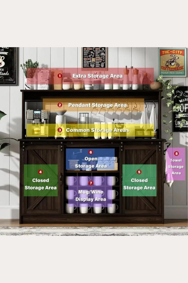 Landhaus-Kaffeebar-Sideboard