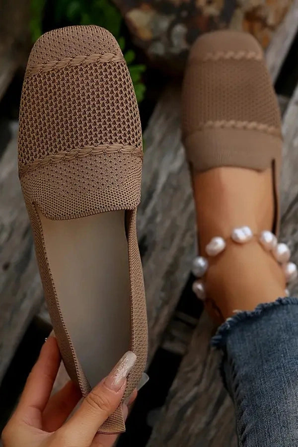 Schlupf-Ballerinas aus Strick